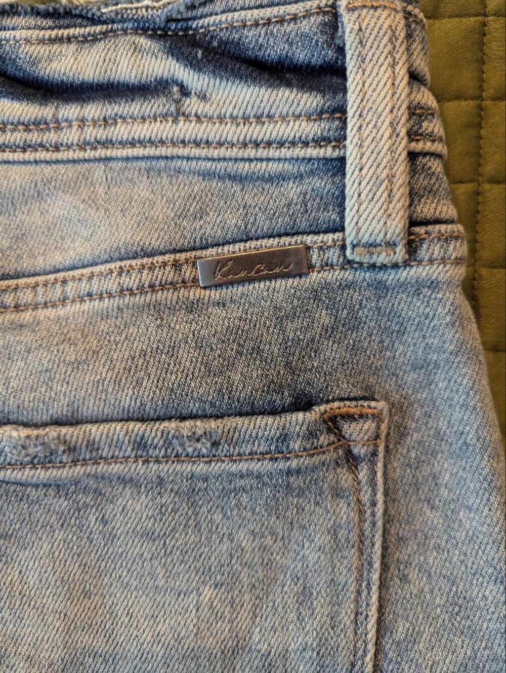 KanCan Women's High Rise Light Blue Denim Frayed Hem Shorts Medium - Picture 8 of 9